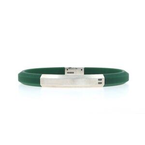 David Yurman Streamline for Men 8mm Green Rubber ID Bracelet 8" - Sterling 925